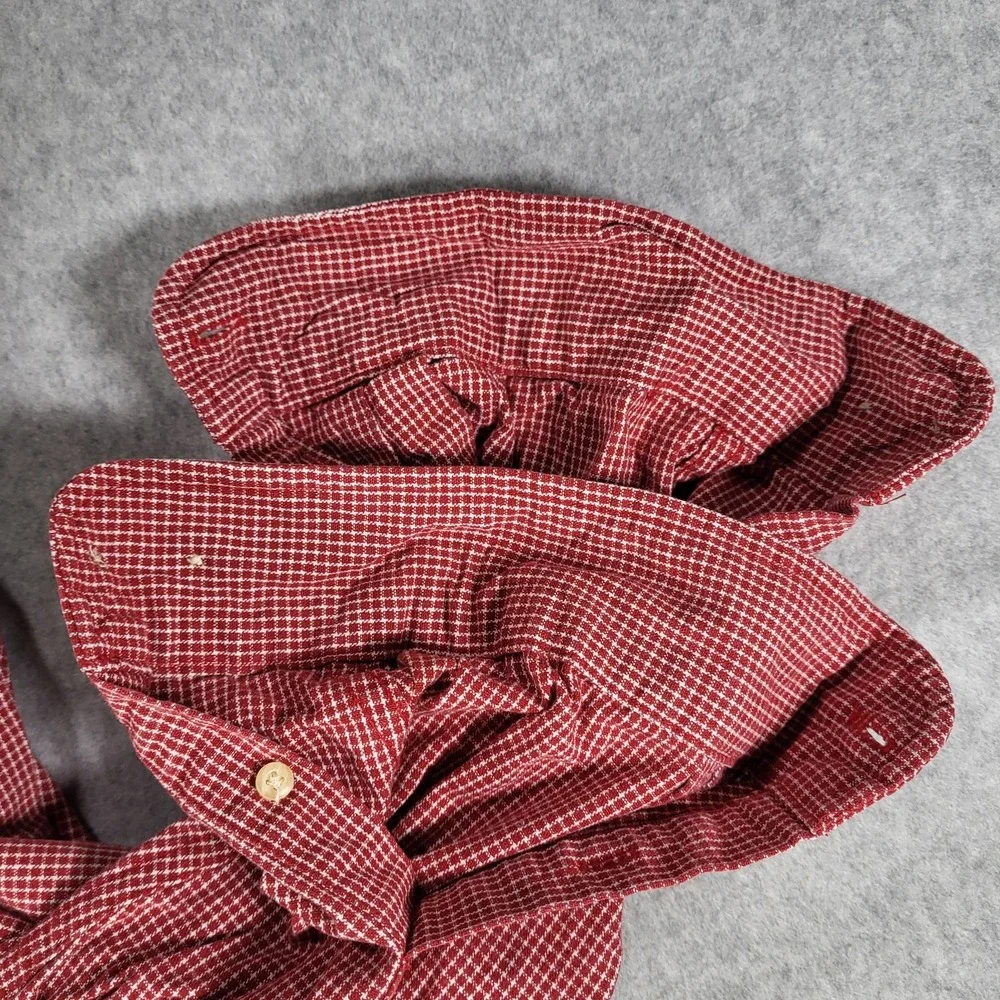 Eddie Bauer Long Sleeve Button‎ Up Shirt Mens XXL Tall Red Check